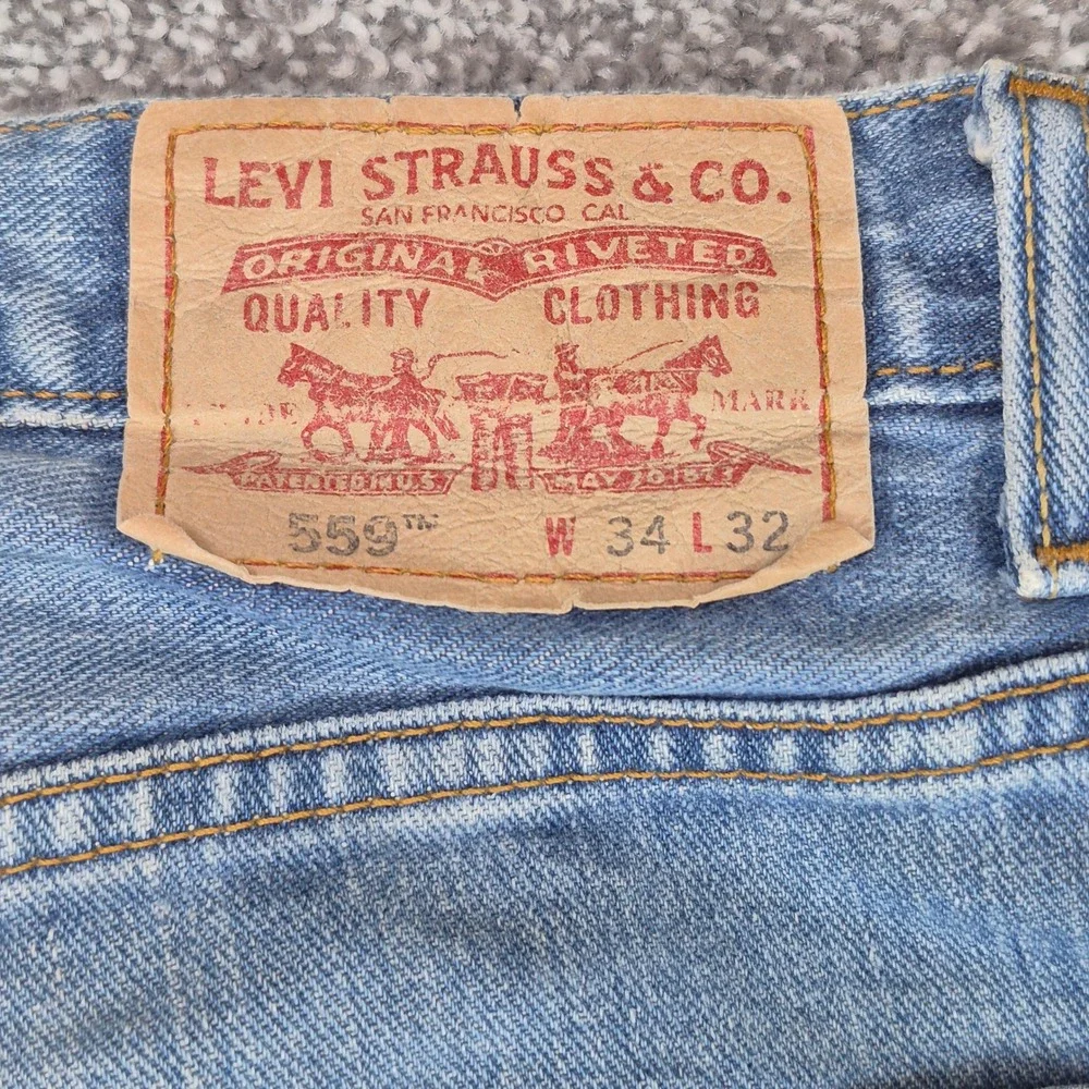 Vintage Levi's 559 Relaxed Straight Jeans Mens 34x32 Blue Denim Baggy Skate